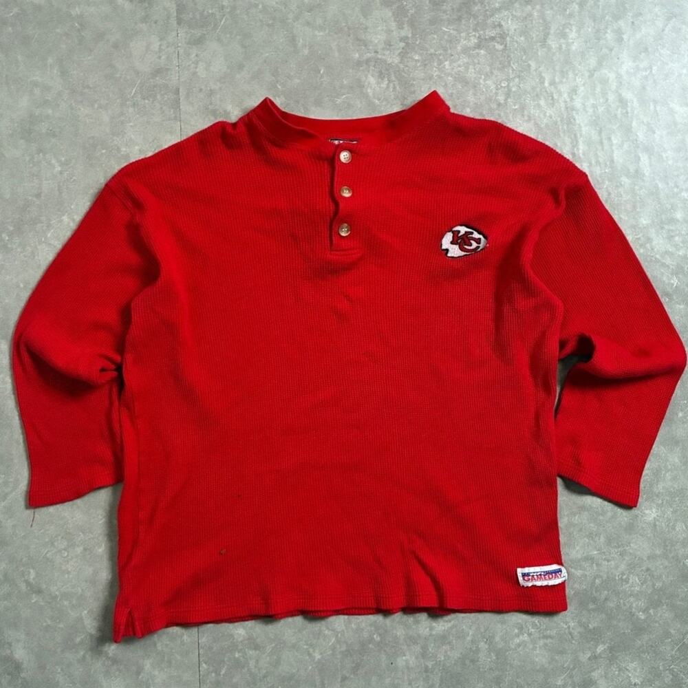 90s Vintage Kansas City Chiefs Minimal Long Sleeve Shirt -XL